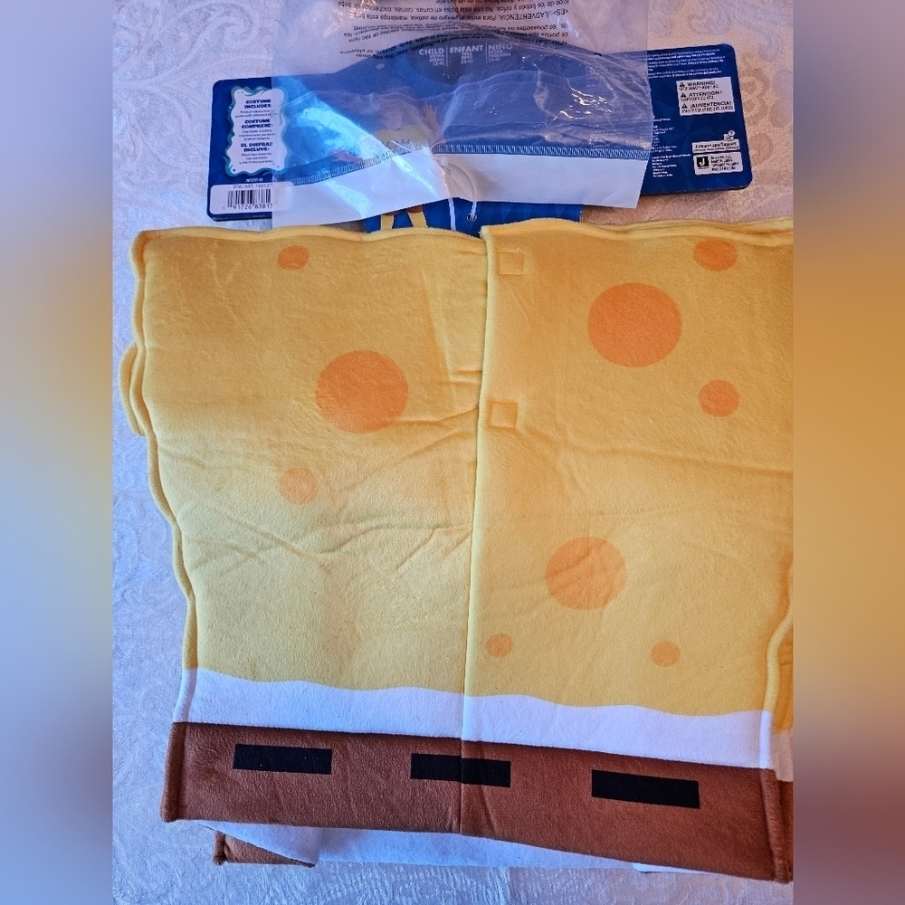 Jazwares Sponge Bob Costume, Toddler 3-4, NWT, Shell, Pants with Attached Shorts - Picture 4 of 8